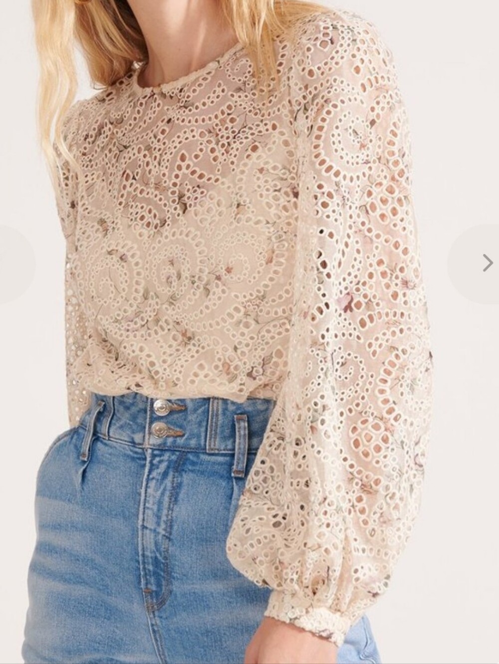 Veronica Beard Eyelet Chifon Azar Top